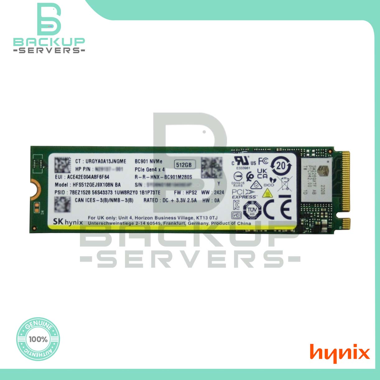 HFS512GEJ9X108N SK Hynix 512GB BC901 M.2 2280 NVMe PCIe Gen4x4